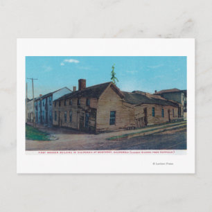 Carte Postale Vue extérieure du 1er Bldg en bois en Californie