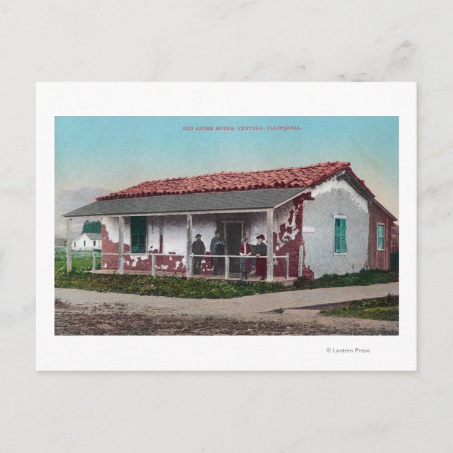 Carte Postale Vue extérieure d'un ancien Adobe HomeVentura, CA (Devant)
