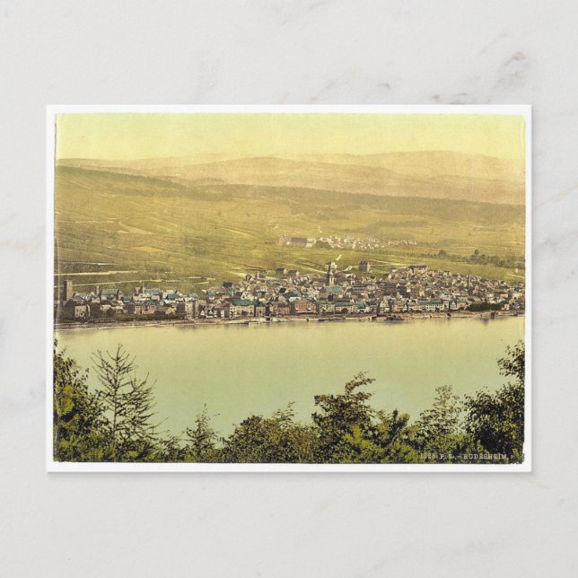 Carte Postale Vue générale, Rudesheim, Rhin, Allemagne classique (Devant)