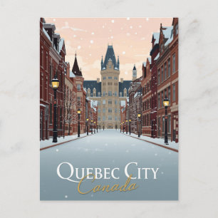 Carte Postale Vue hivernale de la rue à Québec