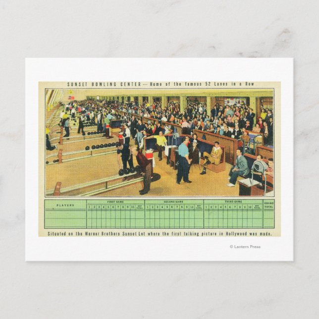 Carte Postale Vue intérieure du Sunset Bowling Center (Devant)