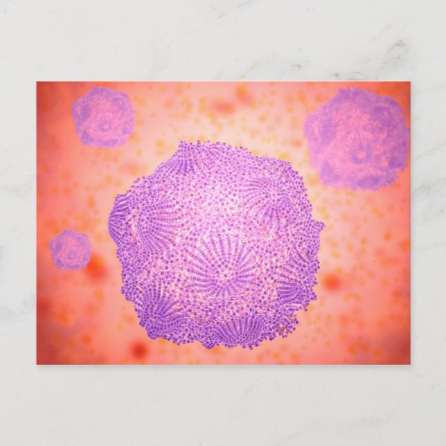 Carte Postale Vue Microscopique Du Parvovirus Canin 2 (Devant)