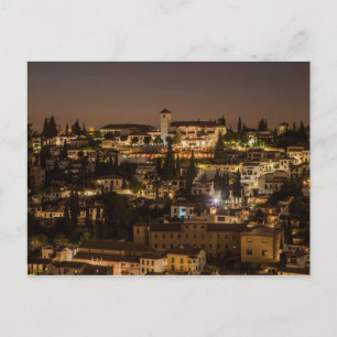 Carte postale Vue nocturne de l'Alhambra de Granad