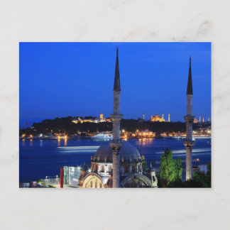 Carte Postale Vue nocturne des lieux populaires d'Istanbul