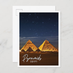 Carte Postale Vue nocturne des Pyramides de Gizeh Egypte
