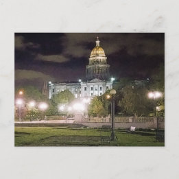 Carte Postale Vue nocturne du Colorado State Capitol