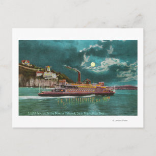 Carte Postale Vue nocturne du phare de Yerba Buena Island