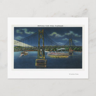 Carte Postale Vue nocturne du pont routier du centre-Hudson