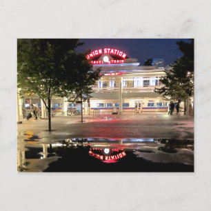 Carte Postale Vue nocturne Extraordinaire, Union Station, Denver