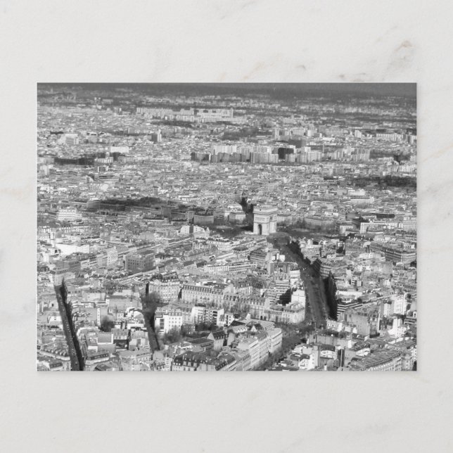 Carte Postale Vue noire et blanche de Paris (Devant)