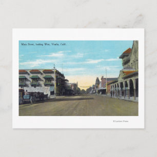 Carte Postale Vue occidentale de Main StreetVisalia, CA 2