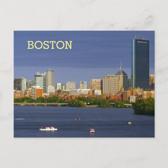 Carte Postale Vue panoramique de Boston et la rivière Charles (Devant)