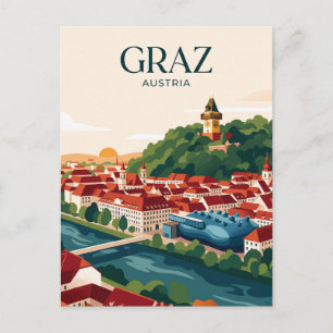 Carte Postale Vue panoramique de Graz Autriche