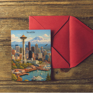 Carte Postale Vue panoramique de Seattle, Washington