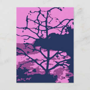 Carte Postale Vue photo de Purple Hawaiian Ocean Beach Tree