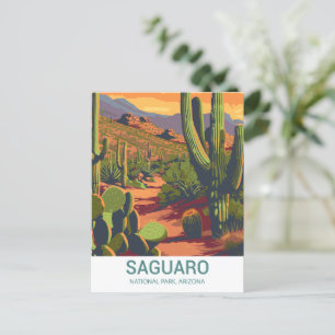 Carte Postale Vue Pittoresque du rétro Saguaro