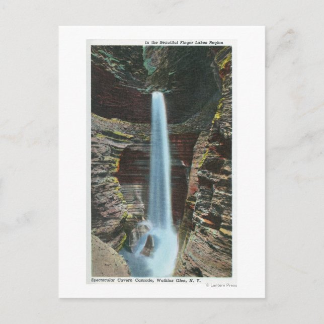 Carte Postale Vue spectaculaire de la cascade de la caverne (Devant)