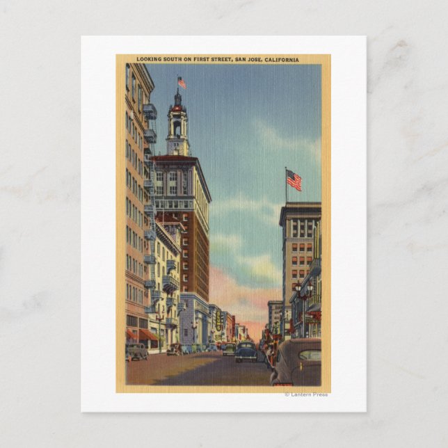 Carte Postale Vue sud de la première rue (Devant)