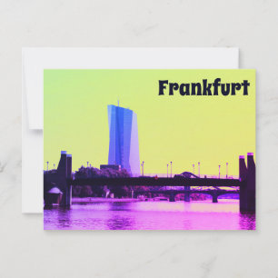 Carte Postale Vue sur Francfort et Pink Sky