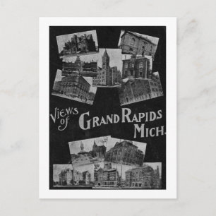 Carte Postale Vue sur Grand Rapids Michigan Vintage