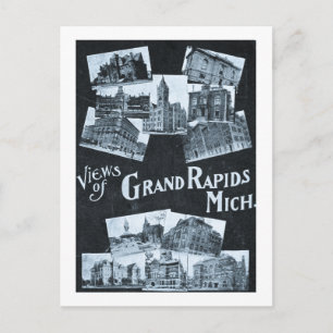 Carte Postale Vue sur Grand Rapids Michigan Vintage