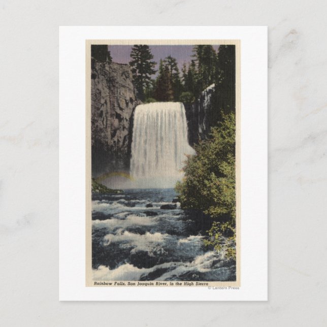 Carte Postale Vue sur la rivière San Joaquin et les chutes Rainb (Devant)