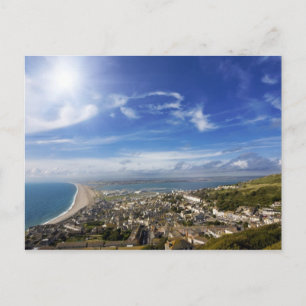 Carte Postale Vue sur la ville balnéaire britannique et la côte