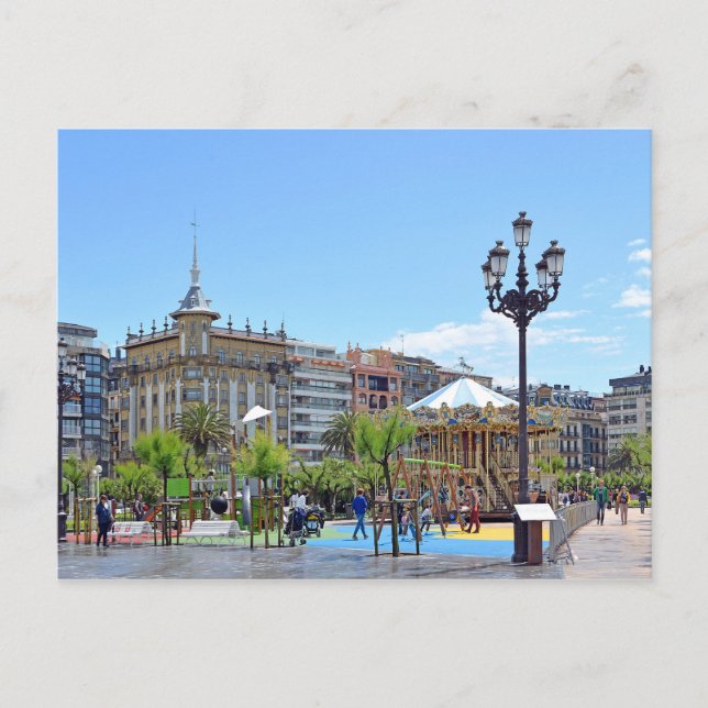 Carte Postale Vue sur la ville de San Sebastian par beau temps. (Devant)