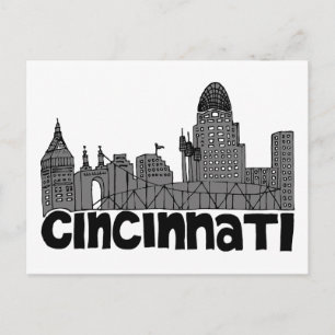 Carte Postale Vue sur la ville paysager   Cincinnati, Ohio