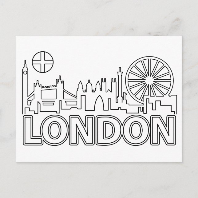 Carte Postale Vue sur la ville paysager | Londres, Angleterre (Devant)