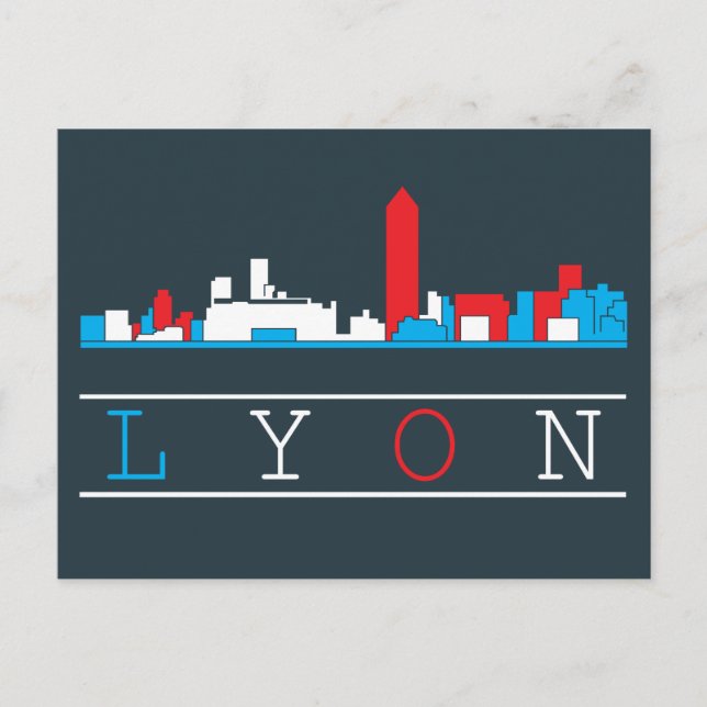 Carte Postale Vue sur la ville paysager | Lyon, France (Devant)