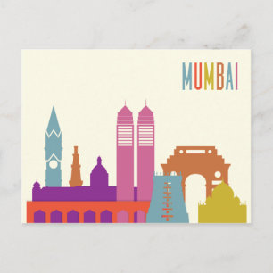 Carte Postale Vue sur la ville paysager Mumbai, Inde
