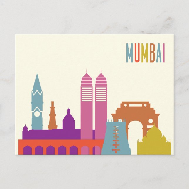 Carte Postale Vue sur la ville paysager | Mumbai, Inde (Devant)