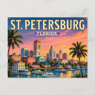 Carte Postale 🌴 Vue sur le front de mer de St Petersburg Florid