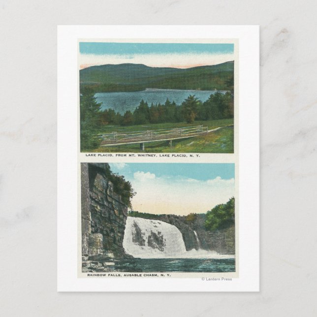 Carte Postale Vue sur le lac du mont Whitney, Rainbow Falls (Devant)