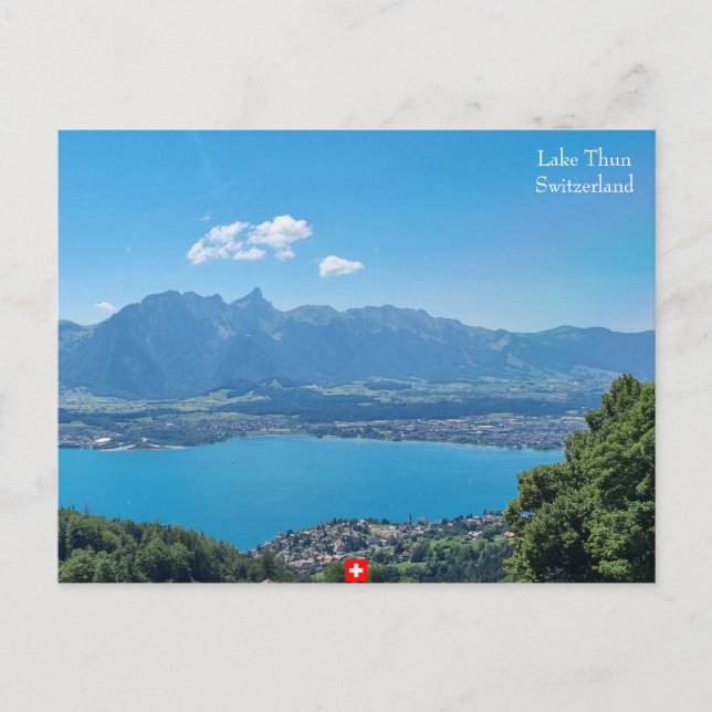Carte Postale Vue sur le lac Thun, Suisse (Devant)