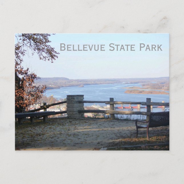 Carte Postale Vue sur le Mississippi, Bellevue State Park, Iowa (Devant)