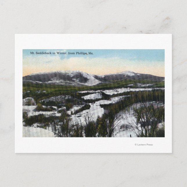 Carte Postale Vue sur le mont Saddleback en hiver (Devant)