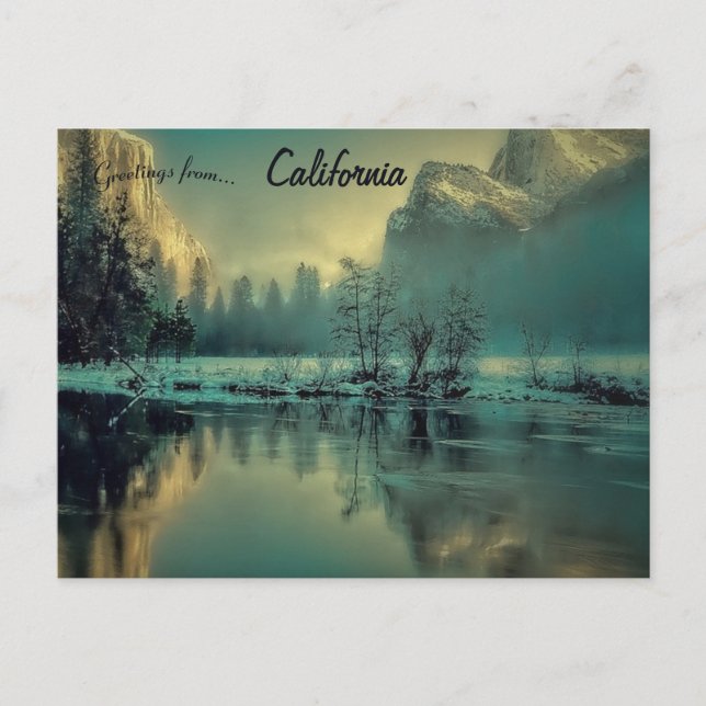 Carte Postale Vue sur le parc national de Yosemite en Californie (Devant)