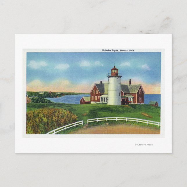 Carte Postale Vue sur le phare Nobska, Hole Woods (Devant)