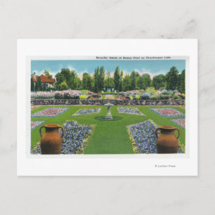 Carte Postale Vue sur les jardins du lac Chautauqua