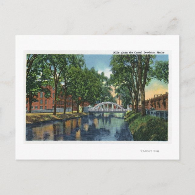 Carte Postale Vue sur les moulins le long du canal (Devant)