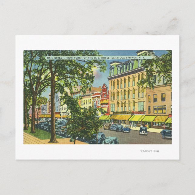 Carte Postale Vue sur Main Street de l'US Hotel Porch (Devant)