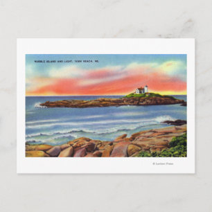 Carte Postale Vue sur Nubble Island et le phare