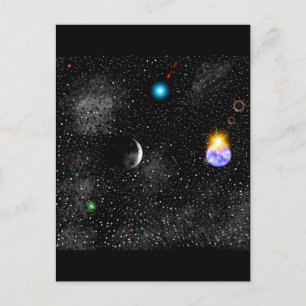 Carte Postale Vue Terre Et Espace Externe 3D