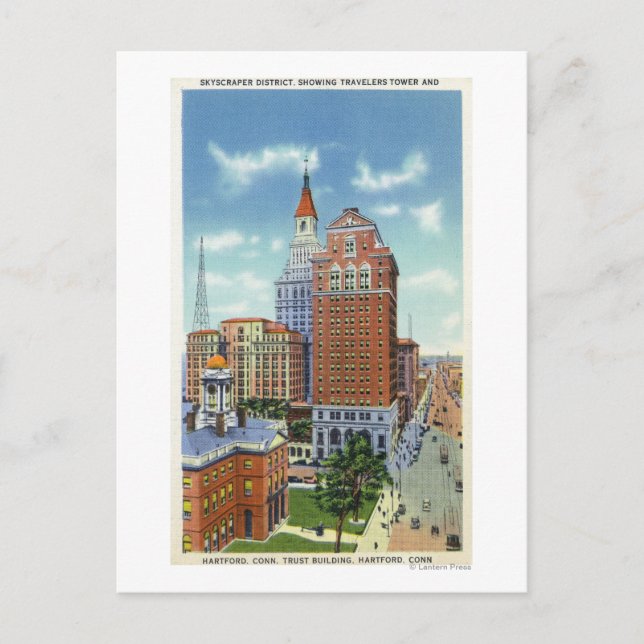 Carte Postale Vue tour de confiance Bldg et Travellers (Devant)
