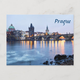 Carte Postale Vue twilight de Prague
