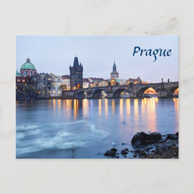 Carte Postale Vue twilight de Prague (Devant)