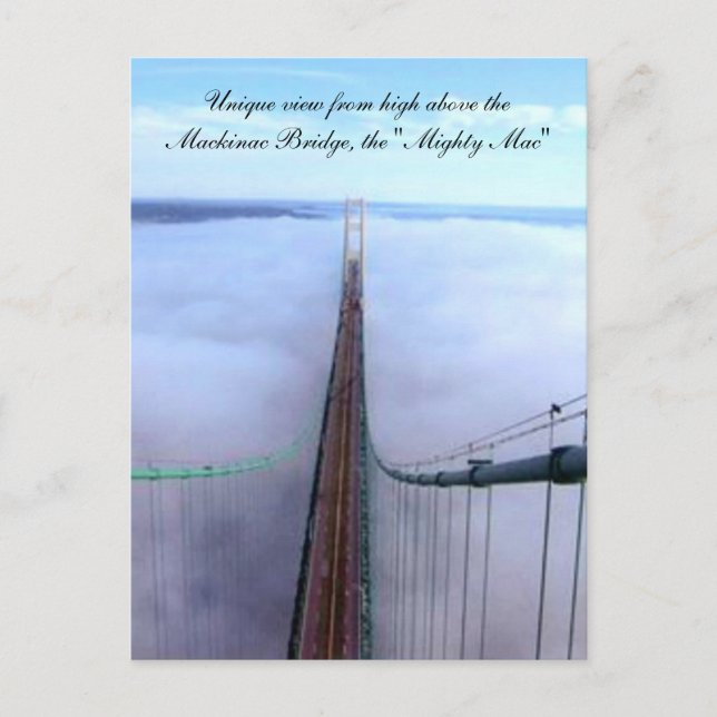 Carte Postale Vue unique depuis le pont Mackinac (Devant)