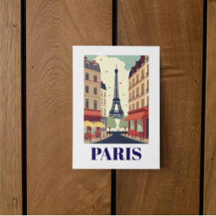 Carte Postale Vue vintage de la Tour Eiffel de Paris Voyage